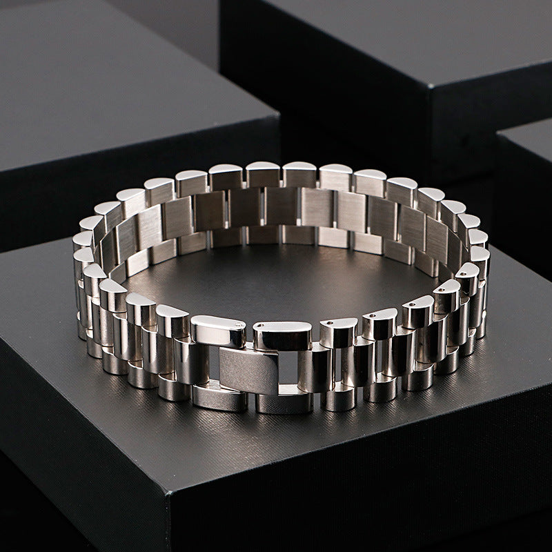 Customizable Trendy Men's Titanium Steel Punk Bracelet