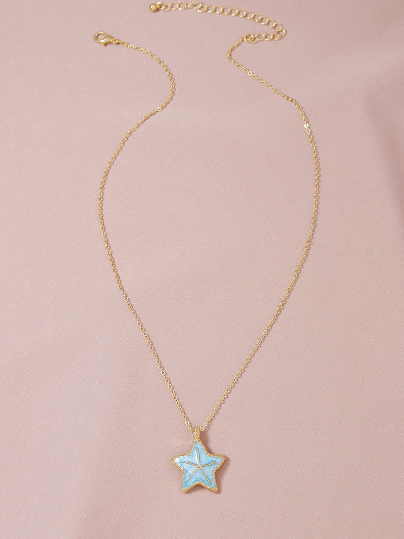 Sea Breeze Starfish Necklace - Elegant Clavicle Chain from Vienna Verve Collection