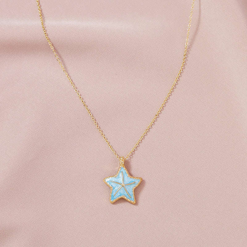 Sea Breeze Starfish Necklace - Elegant Clavicle Chain from Vienna Verve Collection