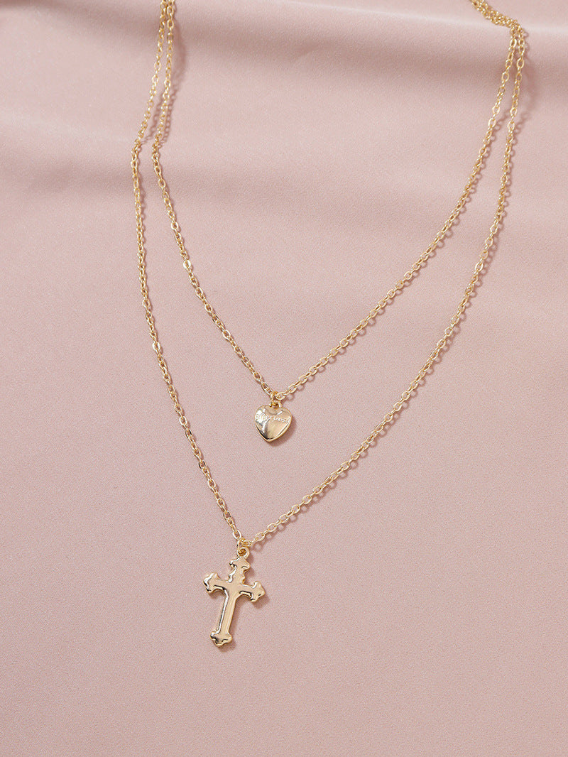 Resort Chic Love Cross Pendant Necklace - European and American Style