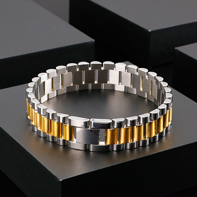 Customizable Trendy Men's Titanium Steel Punk Bracelet