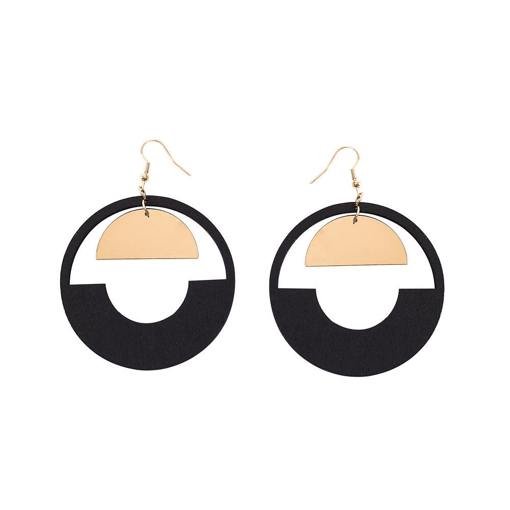 African Inspired Wood Statement Earrings