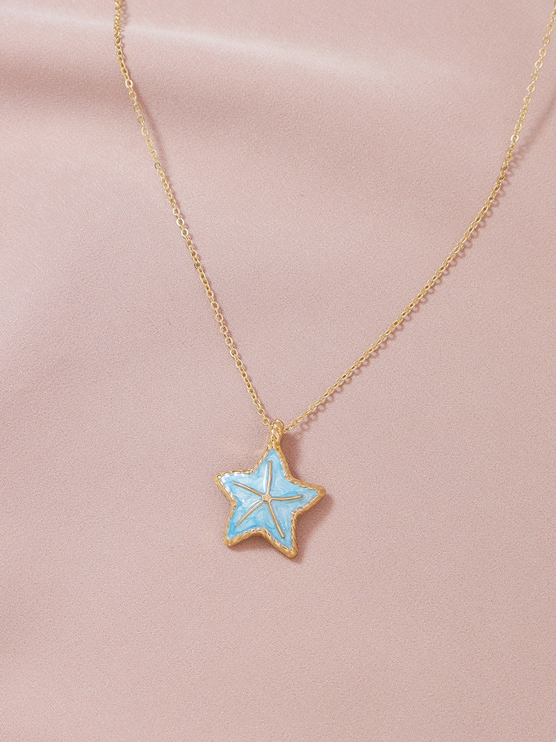 Sea Breeze Starfish Necklace - Elegant Clavicle Chain from Vienna Verve Collection