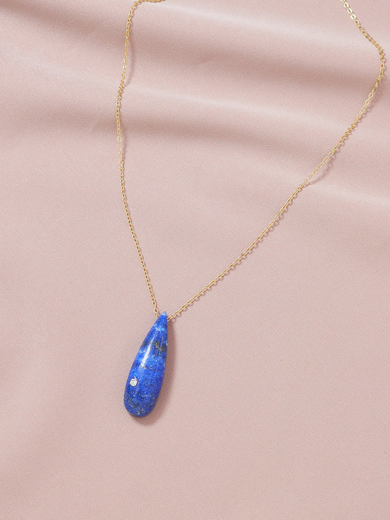 Blue Stone Pendant Necklace - Vienna Verve Collection by Planderful