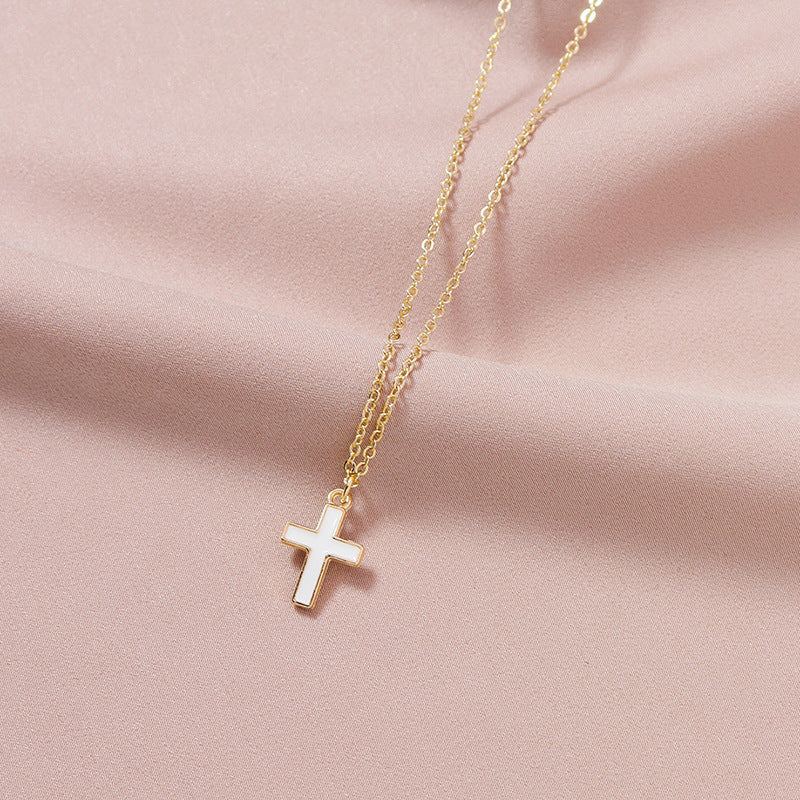 European Style Cross Necklace - Elegant Clavicle Chain Jewelry for Women