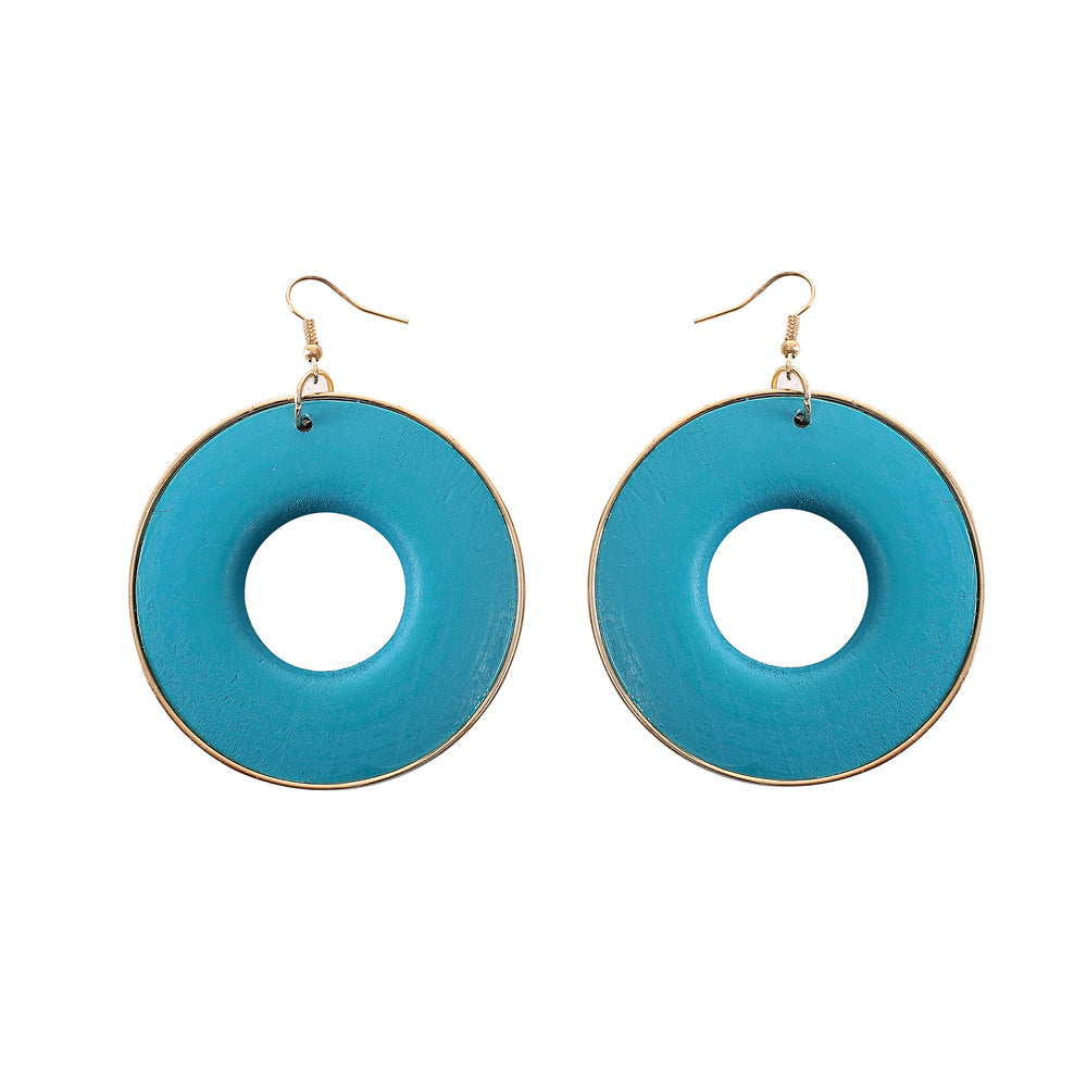 Wooden African Style Round Earrings for Women - Vienna Verve Collection