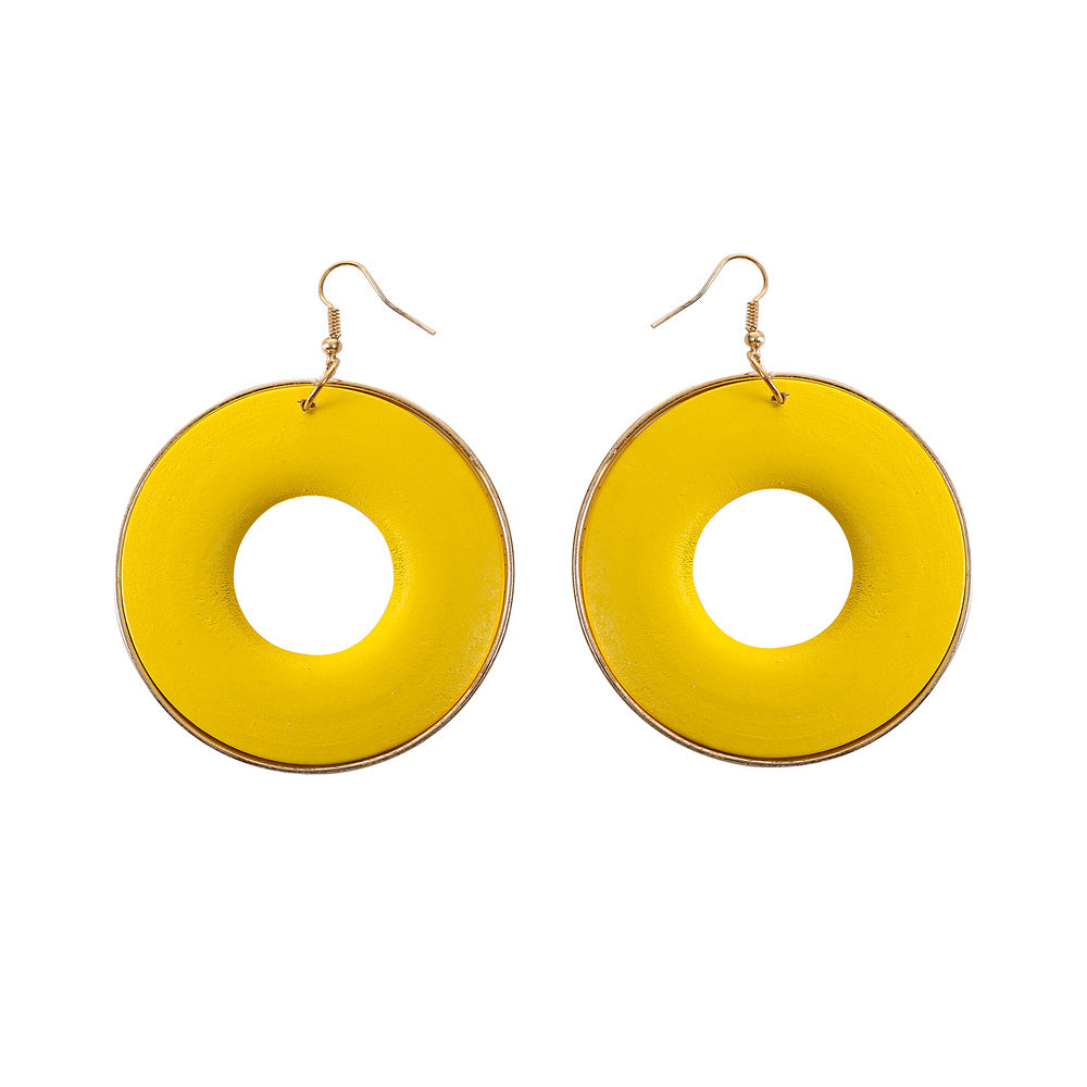 Wooden African Style Round Earrings for Women - Vienna Verve Collection