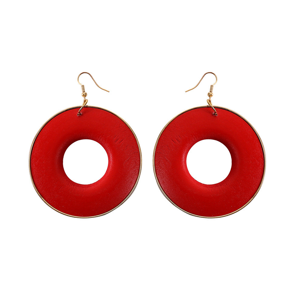 Wooden African Style Round Earrings for Women - Vienna Verve Collection