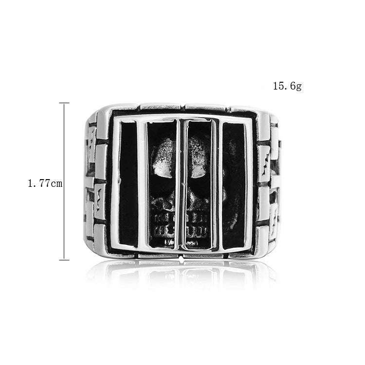 Titanium Steel Prison Ghost Ring