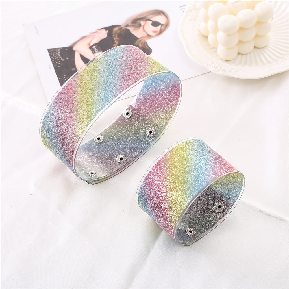 Frosted Plastic African Neck Chain Necklace Set with Middle Eastern Vibes