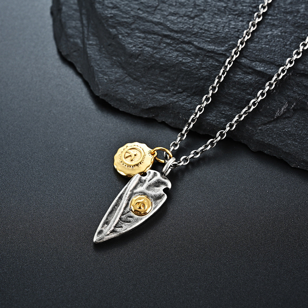 Japanese Harajuku Retro Golden Cake Necklace for Men