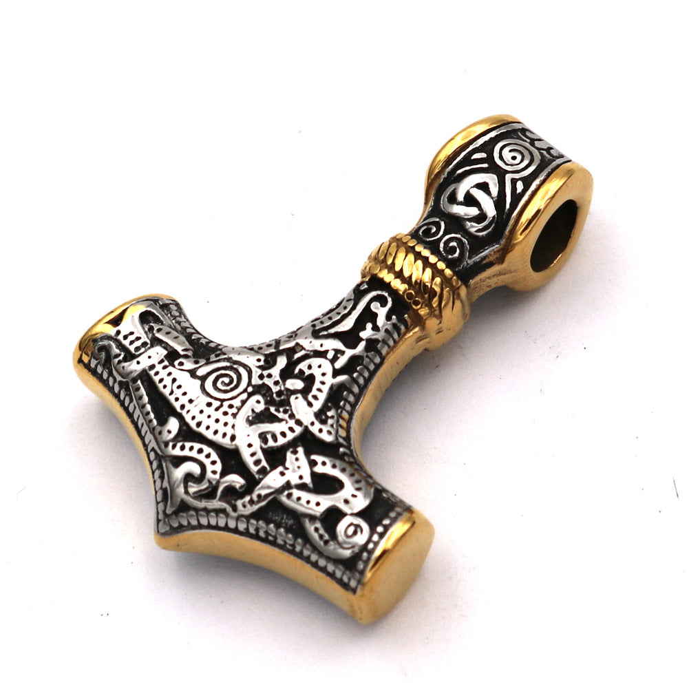 Viking Hammer Necklace - Norse Legacy Stainless Steel Pendant