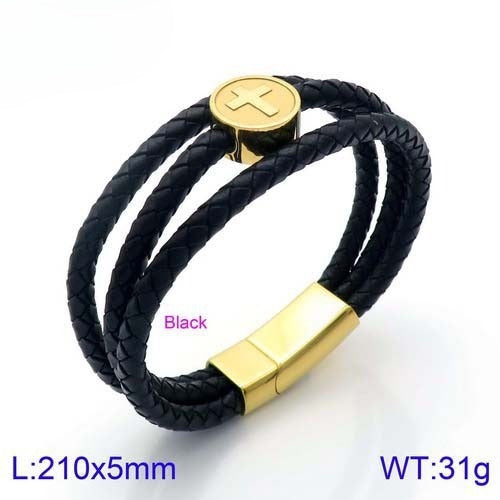 Planderful Versatile Leather Rope Cross Bracelet For Men