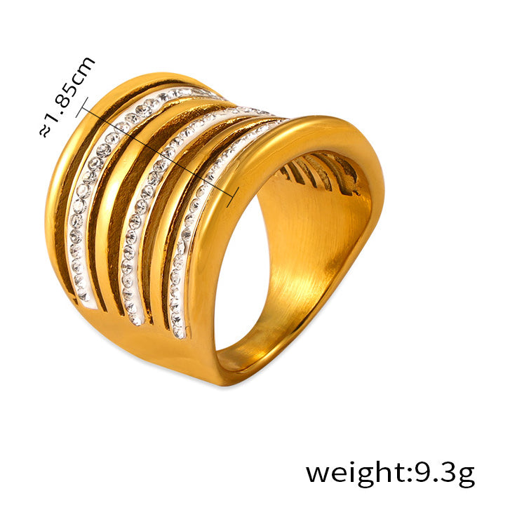 Niche Gypsy Star Diamond Ring - Gold-Plated Titanium Steel Luxe Index Finger Ring
