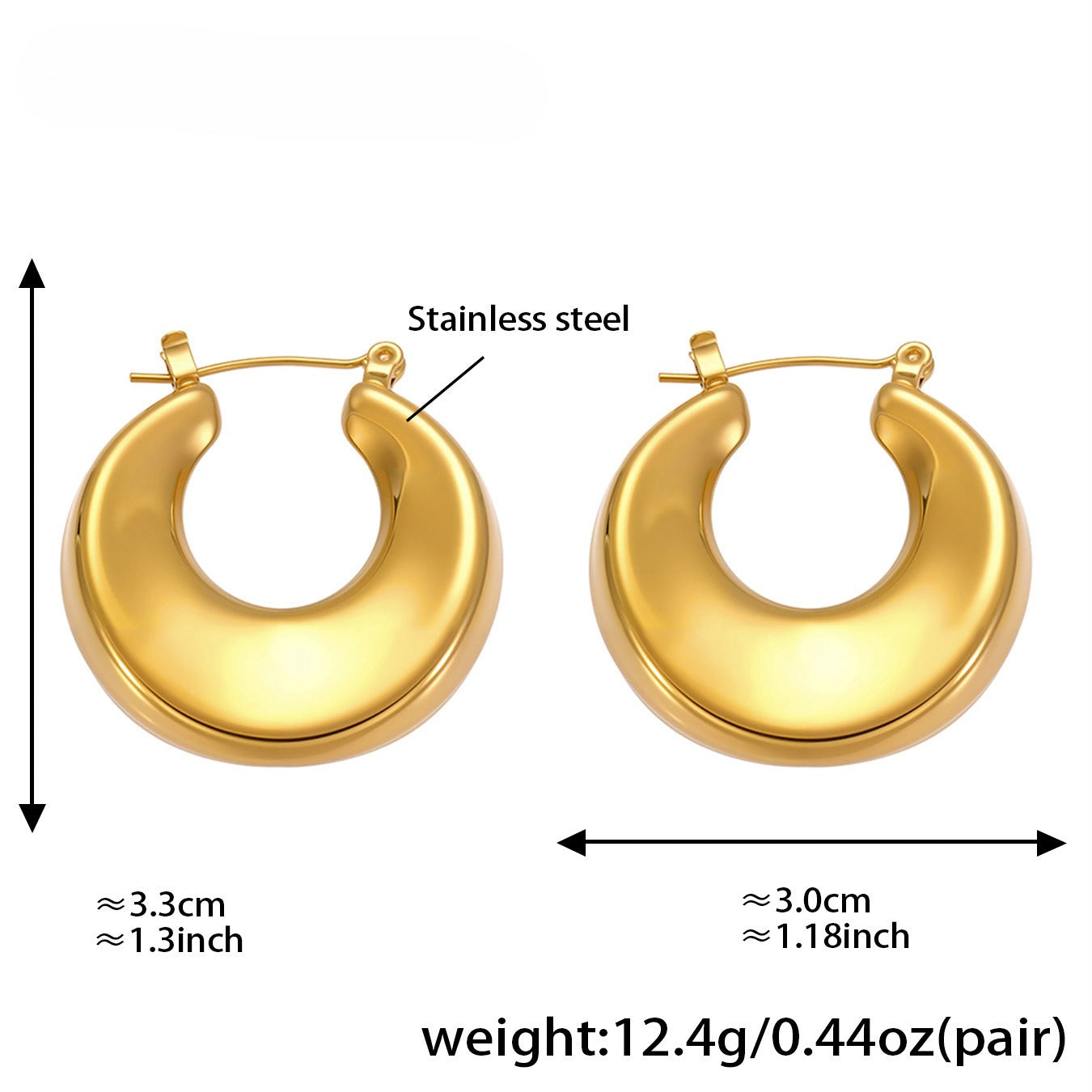 Planderful Genie 18K Gold Circle Geometric Earrings Women