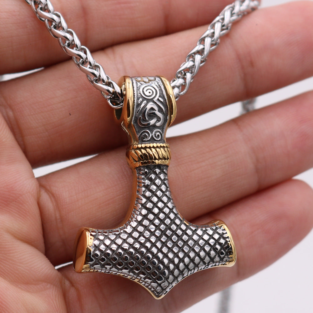 Viking Hammer Necklace - Norse Legacy Stainless Steel Pendant