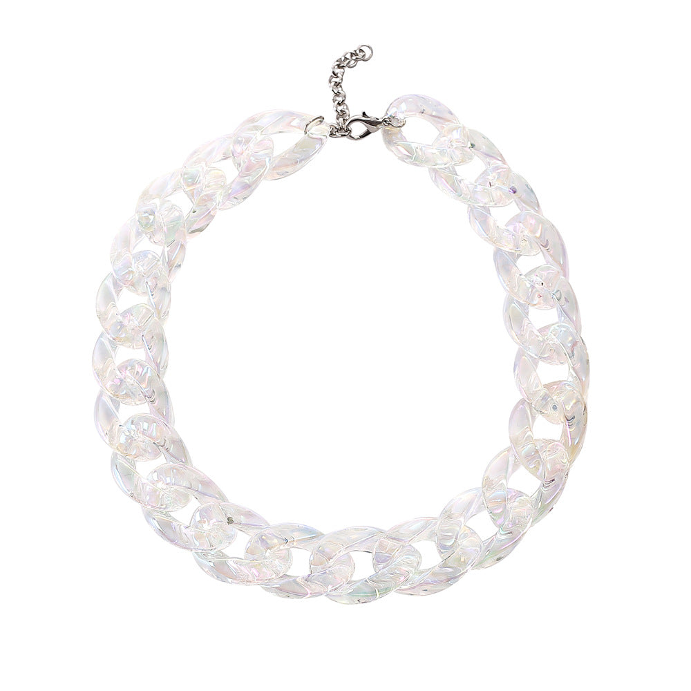 Cross-border Nightclubs AB Color Double Chain Clavicle Necklace