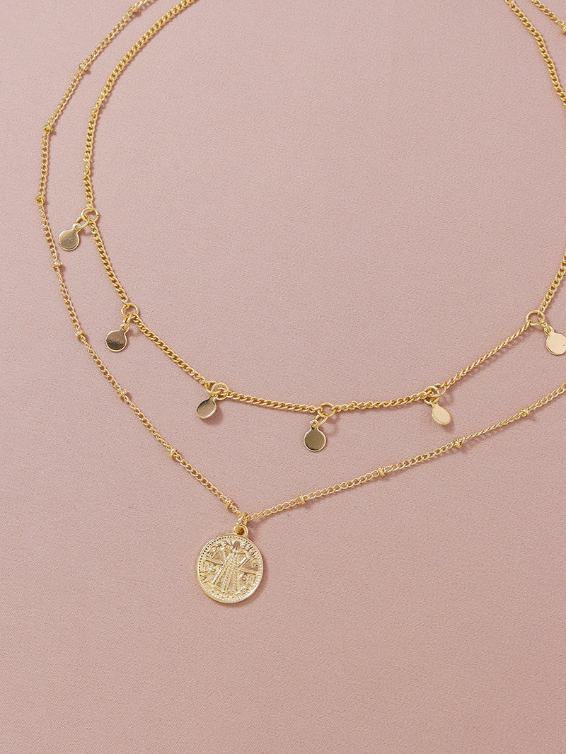 Golden Coin Pendant Necklace Set - Vienna Verve Collection