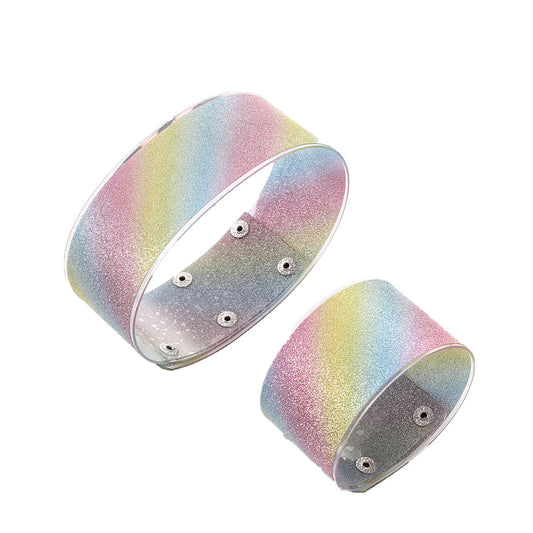 Frosted Plastic African Neck Chain Necklace Set with Middle Eastern Vibes