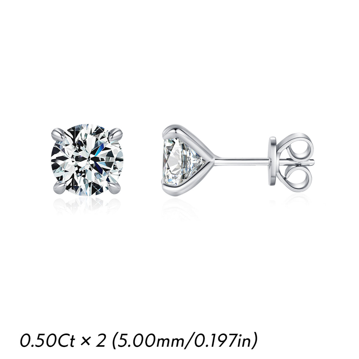 Planderful Moissanite Sparkling Earrings – Elegant Four-Claw Design