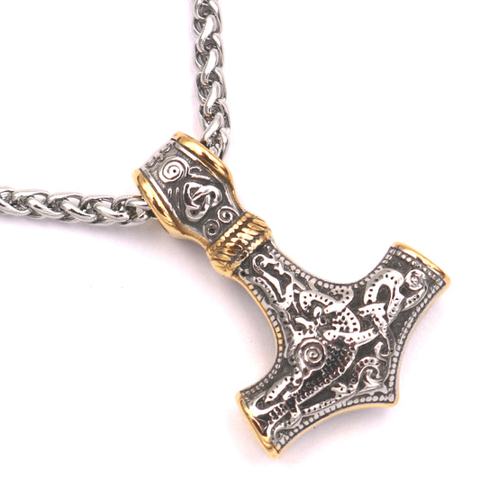 Viking Hammer Necklace - Norse Legacy Stainless Steel Pendant