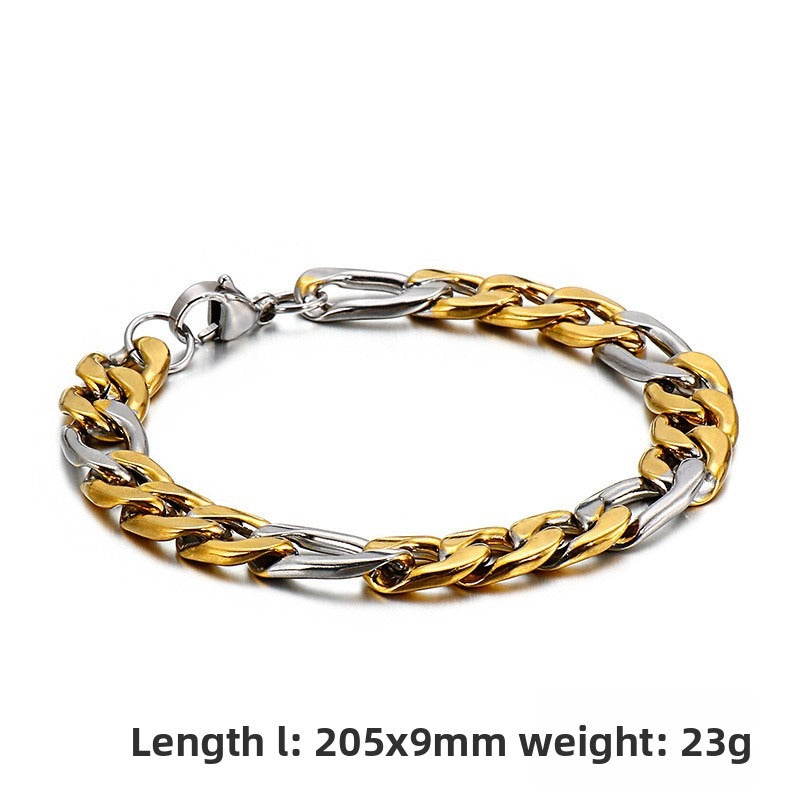 Unisex Hip-Hop Titanium Steel 3:1nk Chain Bracelet – Stainless Steel Hand