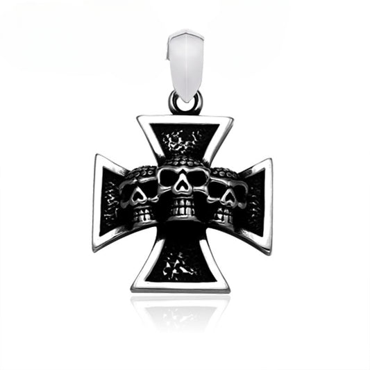 Titanium Steel Skull Pendant for Men - Bold Punk Jewelry Accessory from Europe and the USA