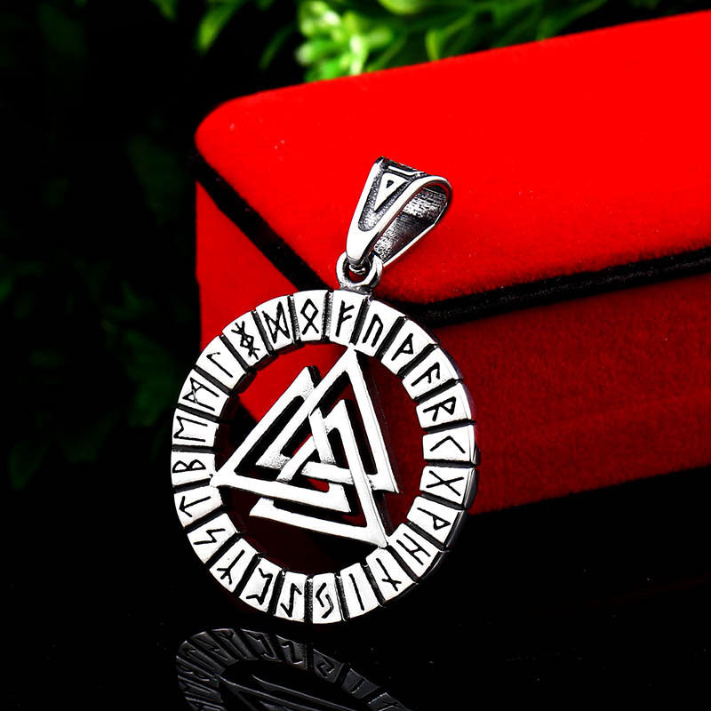 Titanium Steel Viking Rune Pendant for Men - Retro Nordic Mythology Fashion Accessory