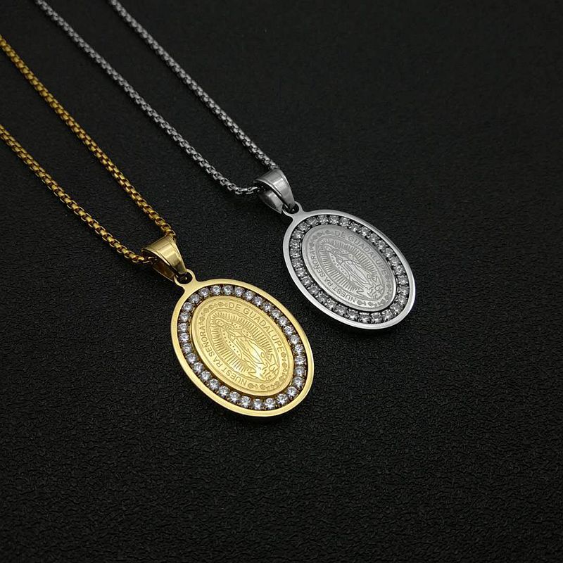 Planderful Hip Hop Jewelry Necklace Gold Plated Titanium Steel Pendant With AAA Zircon For Trendy Fashion Lovers