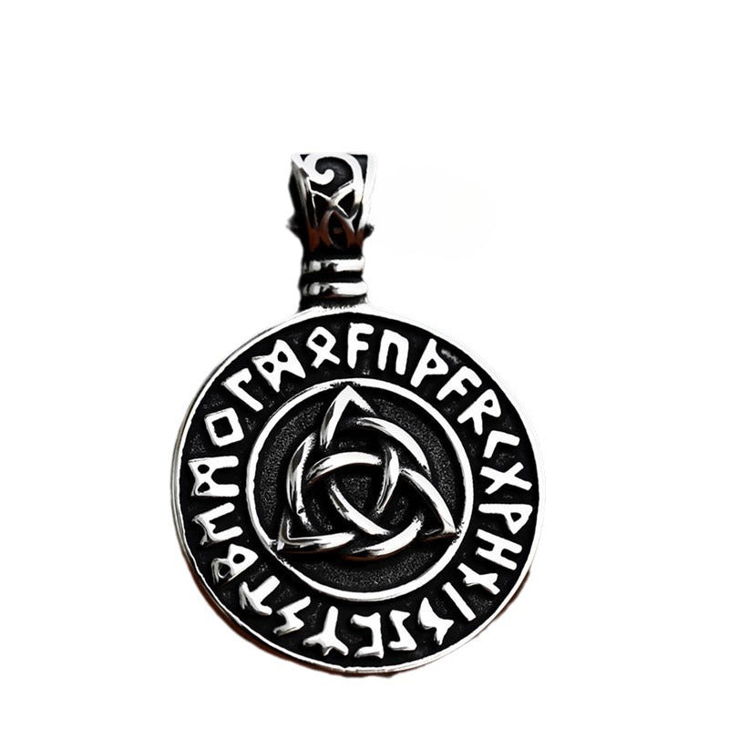 Titanium Steel Celtic Knot and Nordic Rune Pendant for Men - Wholesale Jewelry