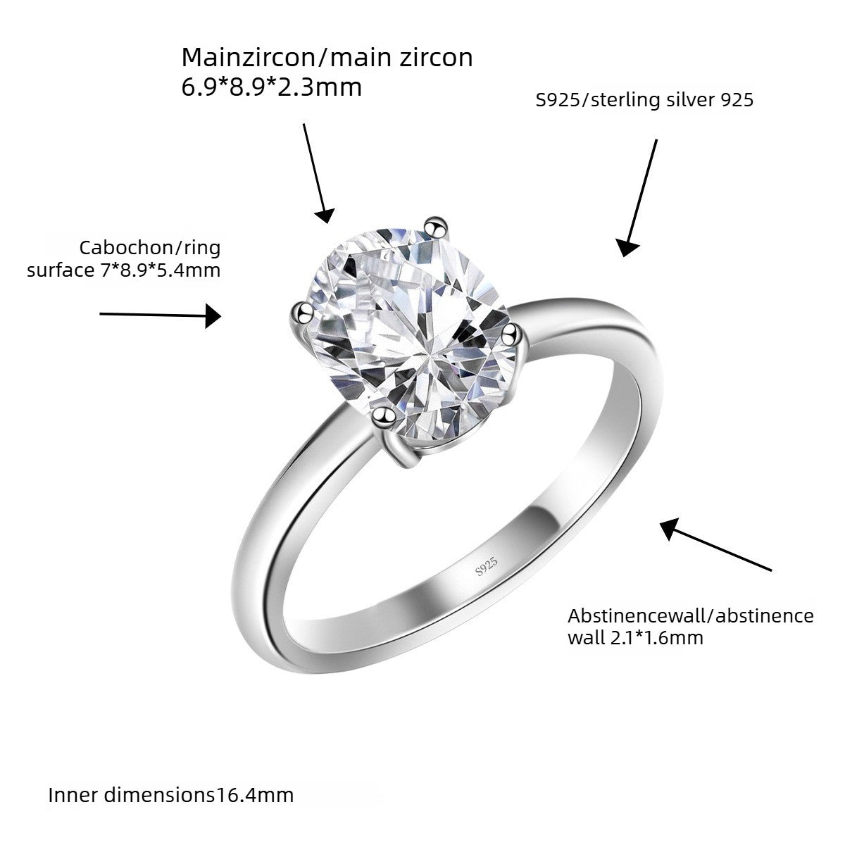 Light Luxury S925 Sterling Silver Women's Ring