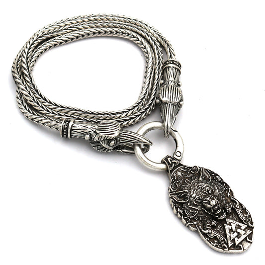 Viking Wolf Head Men's Necklace - Norse Legacy Collection