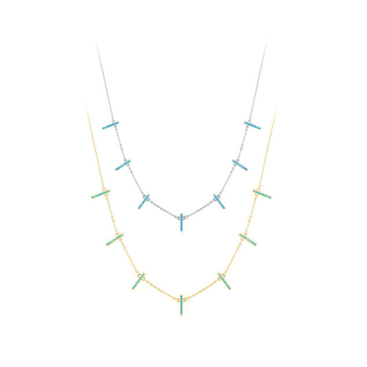 Bohemian Turquoise Choker Necklace in Sterling Silver