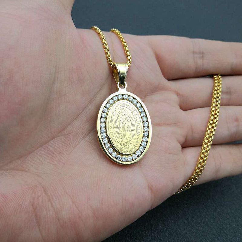 Planderful Hip Hop Jewelry Necklace Gold Plated Titanium Steel Pendant With AAA Zircon For Trendy Fashion Lovers