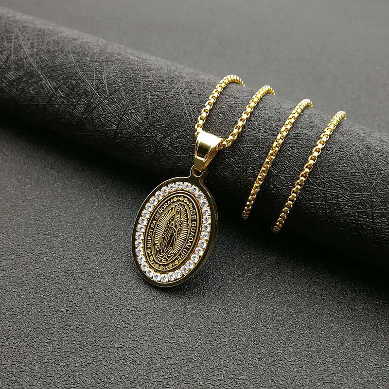 Planderful Hip Hop Jewelry Necklace Gold Plated Titanium Steel Pendant With AAA Zircon For Trendy Fashion Lovers