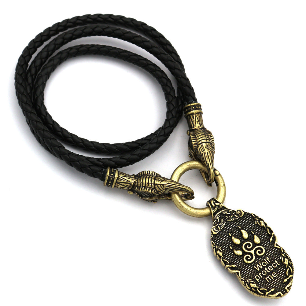 Viking Legend Wolf Head Necklace - Premium Celtic Pendant for Men