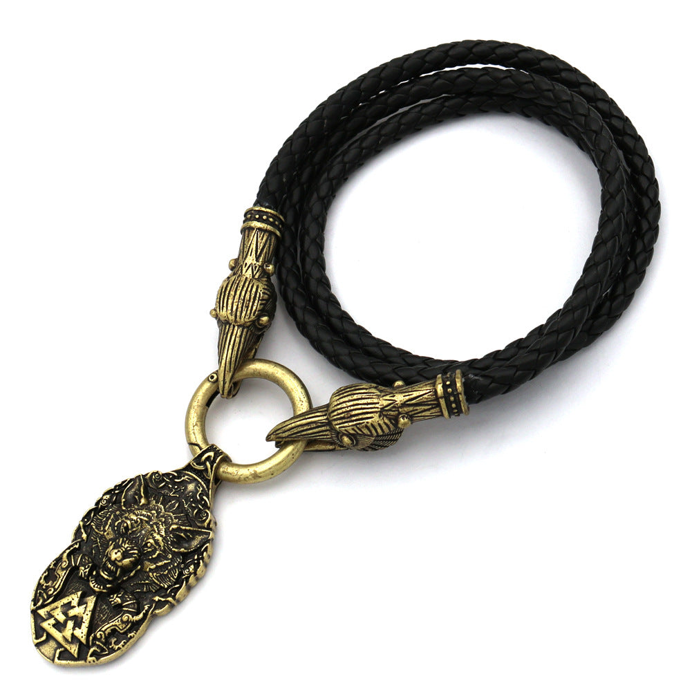 Viking Legend Wolf Head Necklace - Premium Celtic Pendant for Men