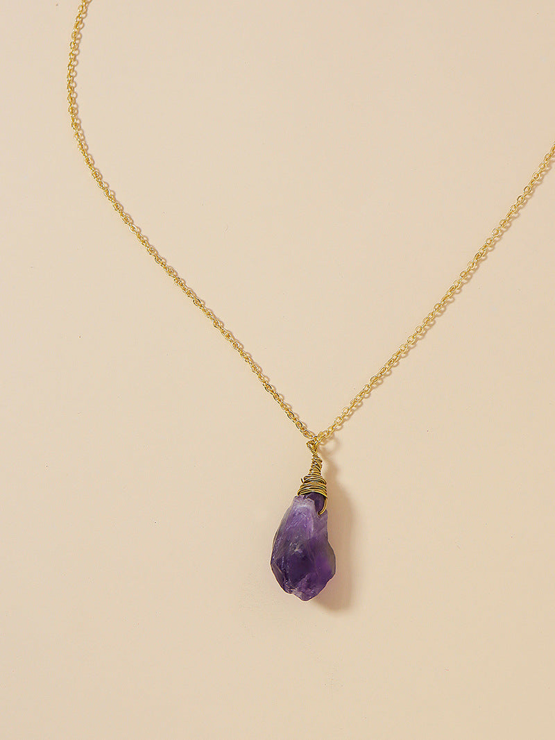 European and American Jewelry: Vienna Verve Purple Stone Necklace
