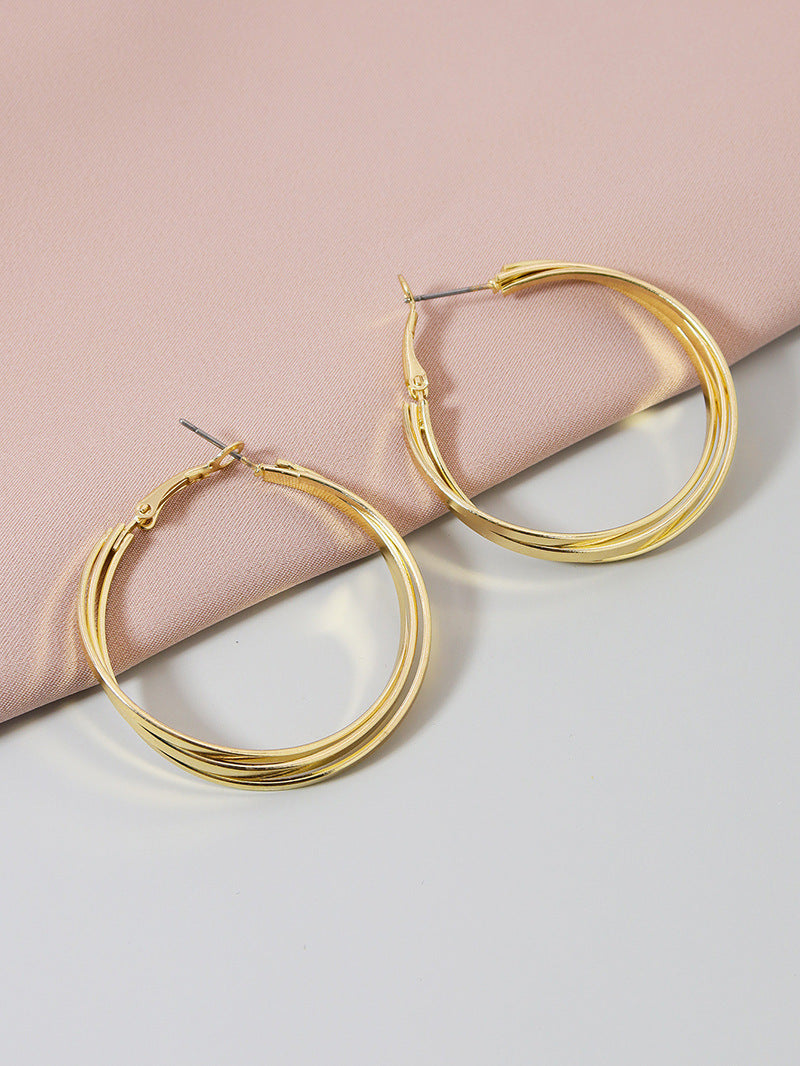 Metallic Geometric Circle Earrings - Vienna Verve Collection