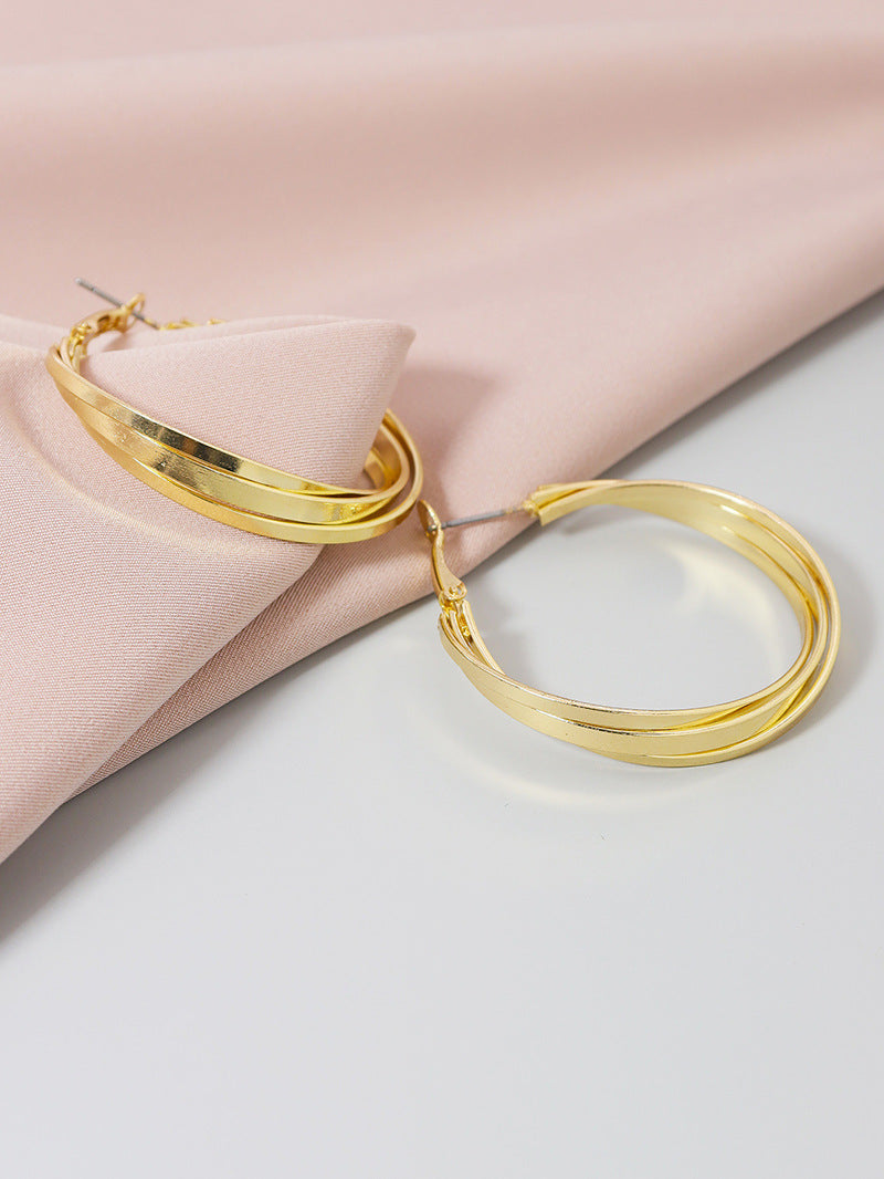 Metallic Geometric Circle Earrings - Vienna Verve Collection