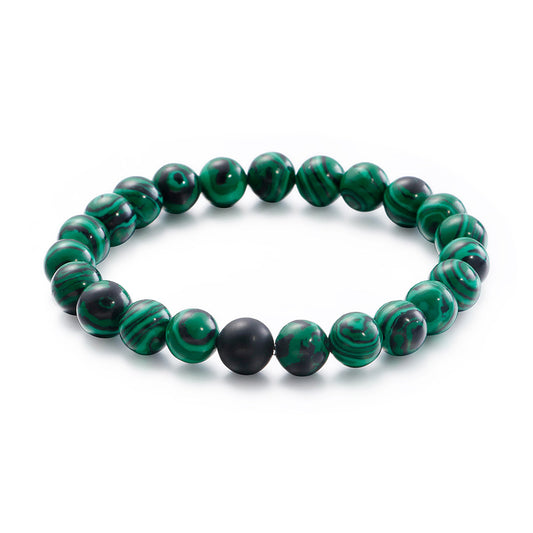 Personalized Retro Matte Black Agate Unisex Beaded Bracelet for Men - European and American Style