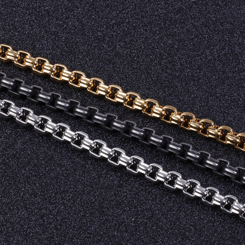 Stylish Retro Square Pearl Bracelet for Men - Versatile Stainless Steel Jewelry