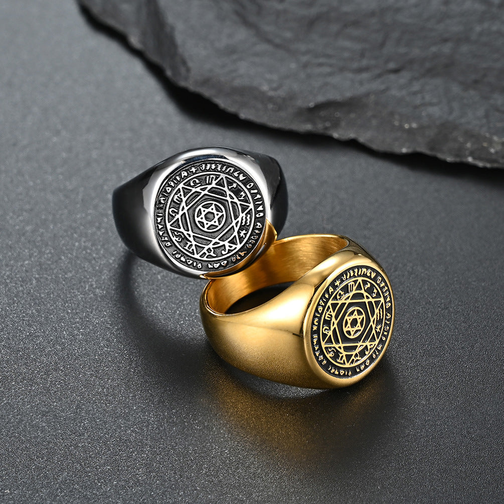 Titanium Steel Constellation Ring for Discerning Men