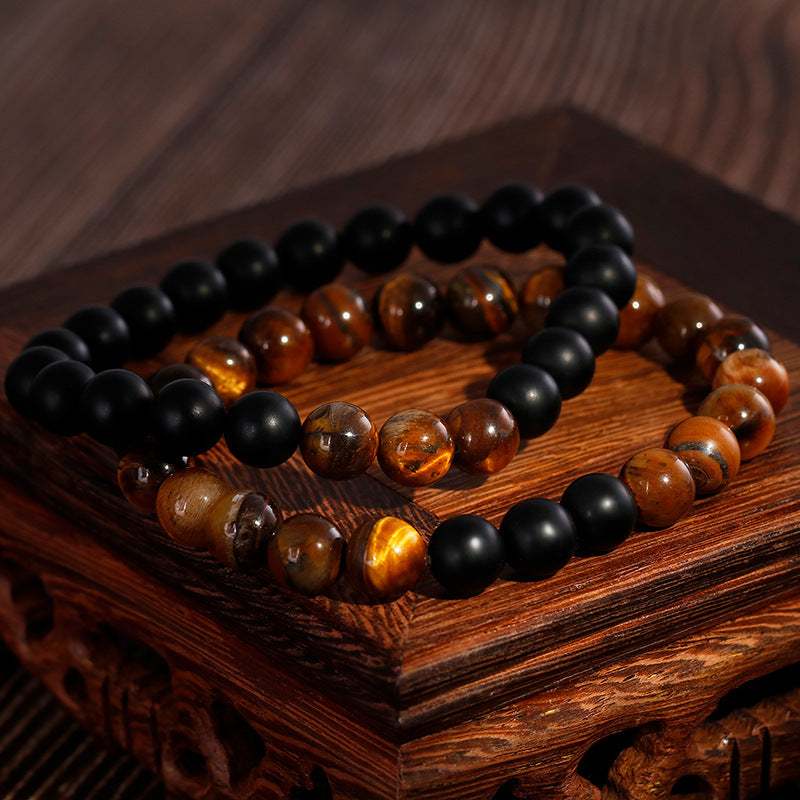Handcrafted Retro Beaded Tiger's Eye Bracelet for Men and Women