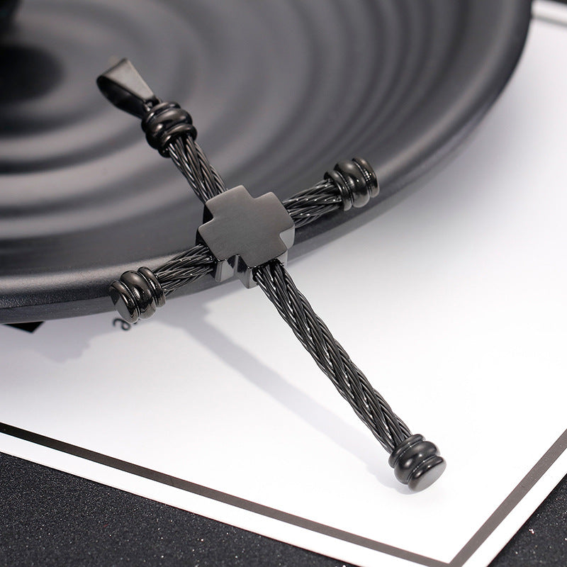 Believer's Cross Titanium Steel Men's Hip-Hop Pendant