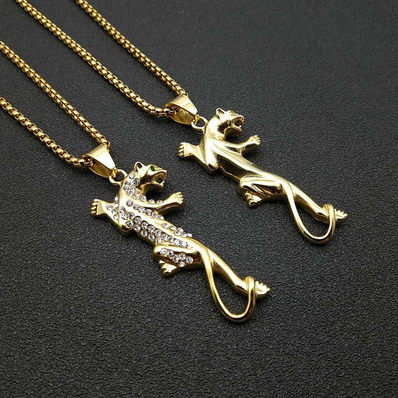 Zircon Necklace – Statement Hip Hop Leopard Head Pendant