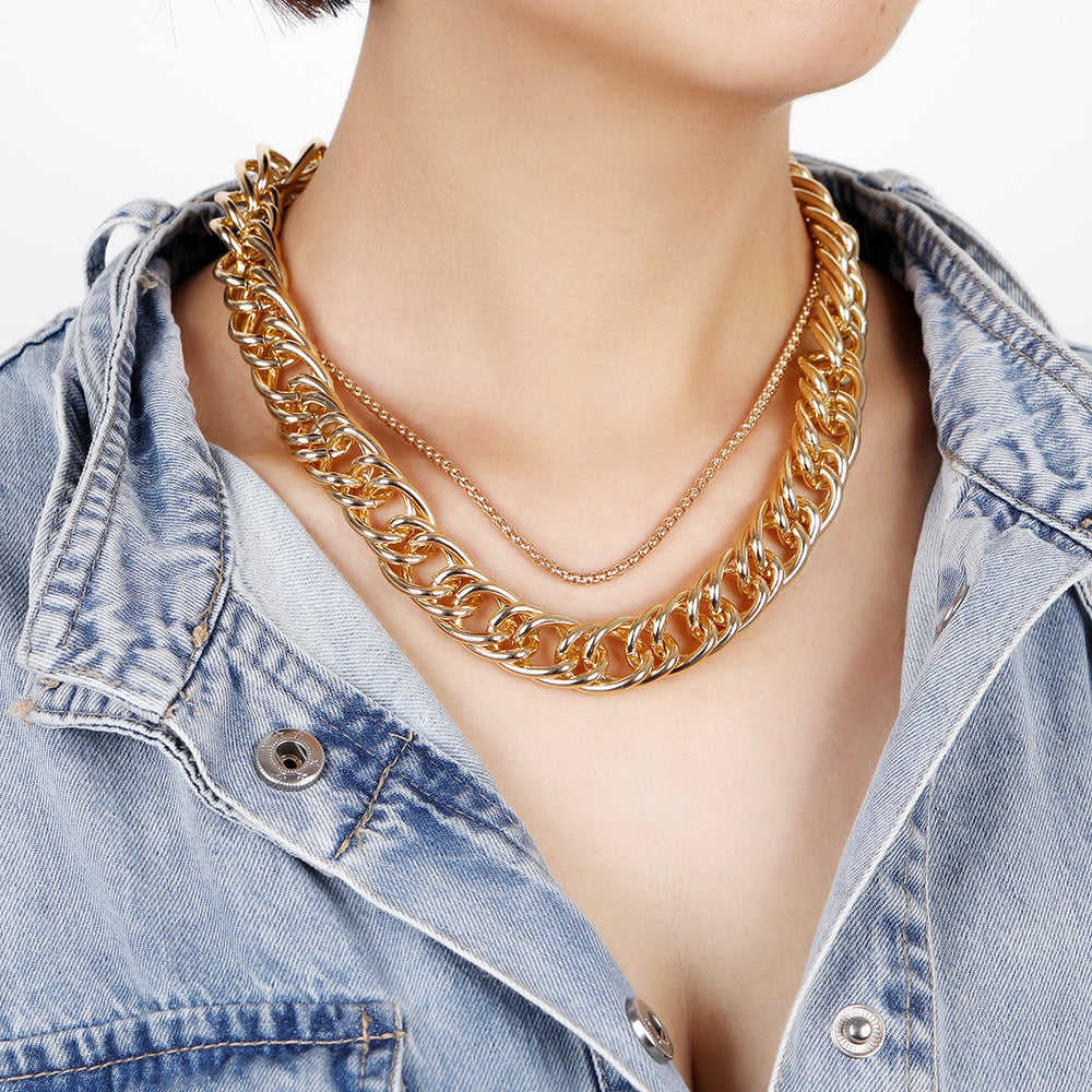 Chic Layered Chain Necklace with Tassel Details and Hip-hop Vibes