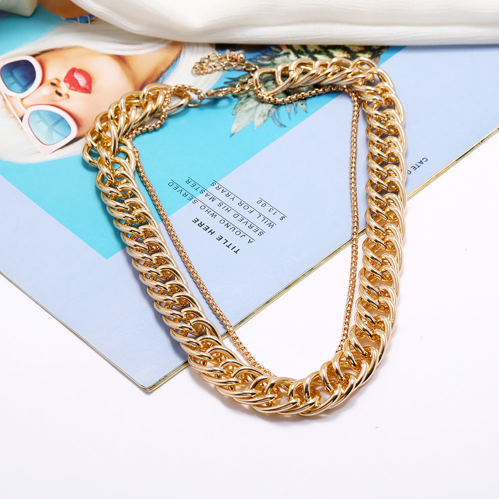 Chic Layered Chain Necklace with Tassel Details and Hip-hop Vibes