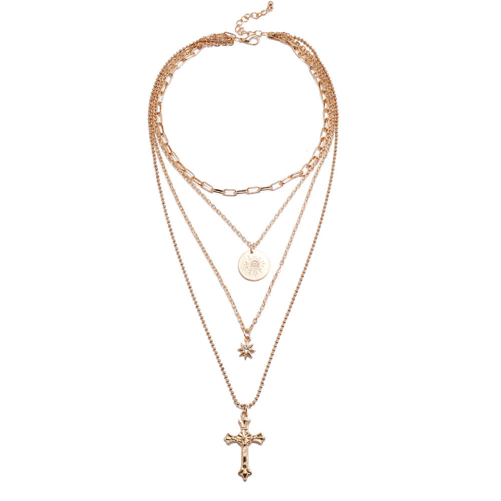 Chic Layered Chain Necklace with Tassel Details and Hip-hop Vibes