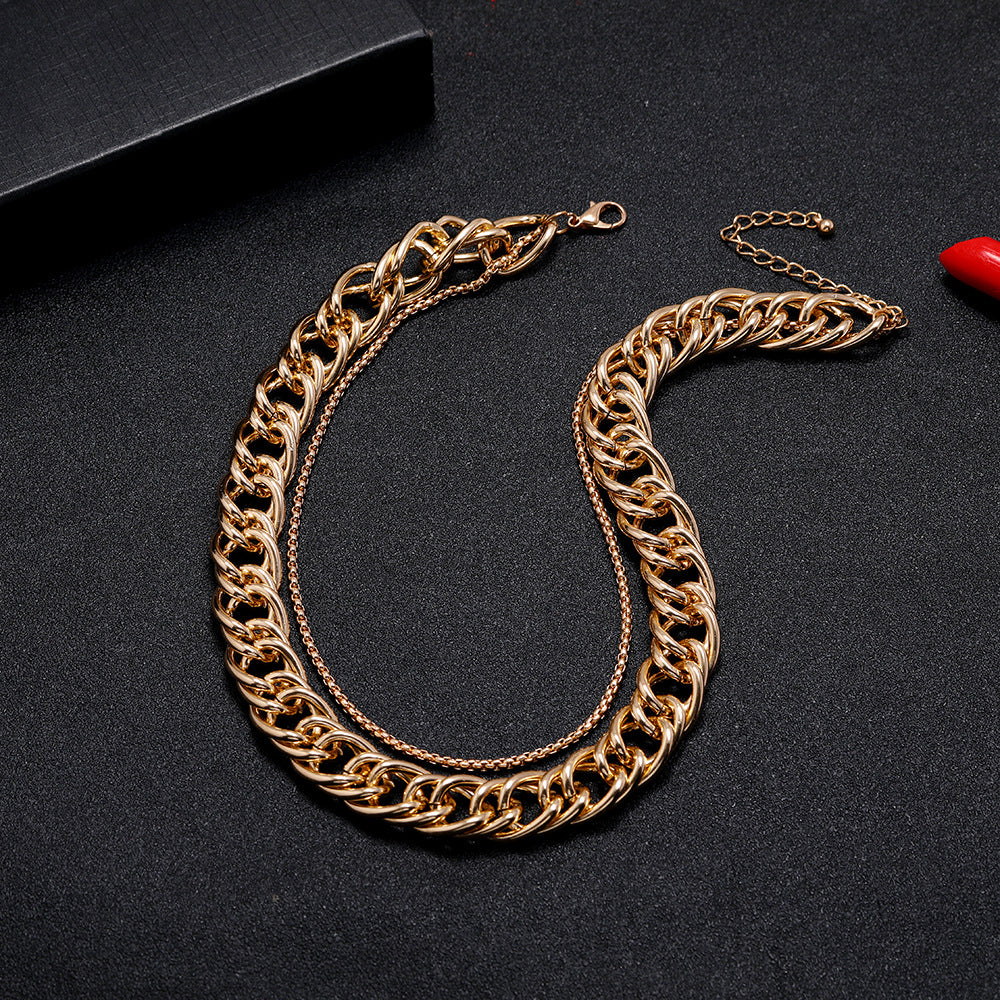 Chic Layered Chain Necklace with Tassel Details and Hip-hop Vibes